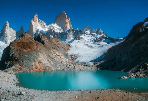 Argentinië: mount fitzroy, patagonia, mountain, glacier