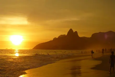 Brazilië: beach, sea, sunset, dusk