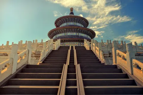 China: temple of heaven, beijing, stairs, temple