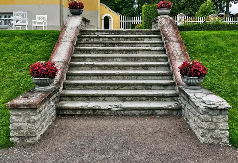 Estland: stone stairway, stairs, manor, mansion