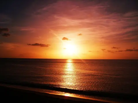 Guadeloupe: sunset, sea, ocean, clouds