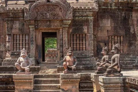 Cambodja: siem rap, cambodia, banteay srei, temple