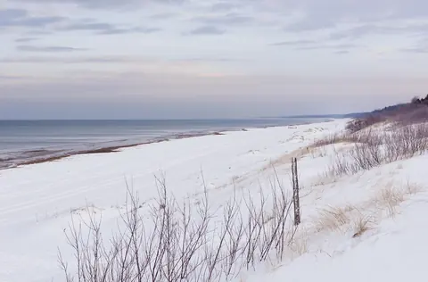 Litouwen: sea, snow, snowy dunes, outside