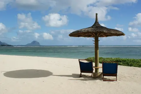 Mauritius: summer, beach, chair, parasol