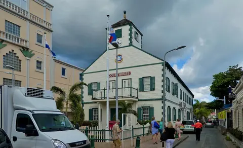 Sint-Maarten: st maarten, philipsburg, palm trees, court house